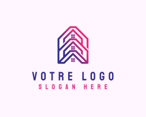 Construction Home Roofing logo design