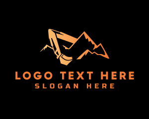 Civil Engineering - Excavator Mining Mountain logo design