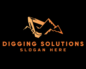 Excavator - Excavator Mining Mountain logo design