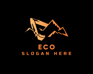 Heavy Equipment - Excavator Mining Mountain logo design