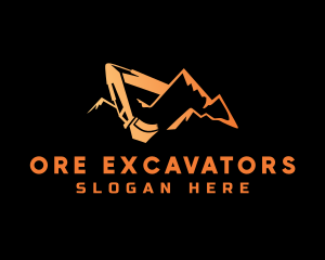 Mining - Excavator Mining Mountain logo design