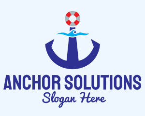 Anchor - Maritime Anchor Wave logo design