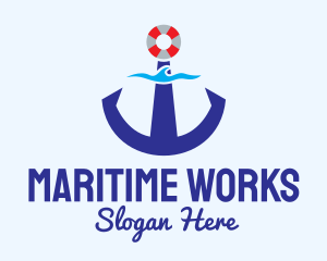 Maritime Anchor Wave logo design