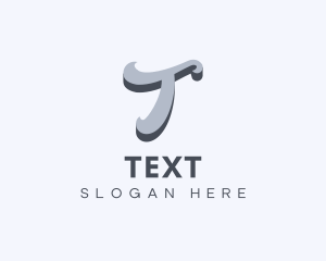 Modern Cursive letter T logo design