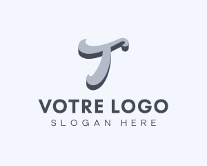 Tech - Modern Cursive letter T logo design