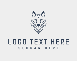 Hunter - Geometric Line Wolf logo design