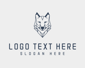 Mosaic - Geometric Line Wolf logo design