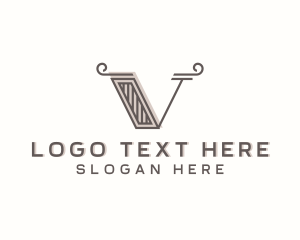 Vintage Fashion Boutique Letter V logo design
