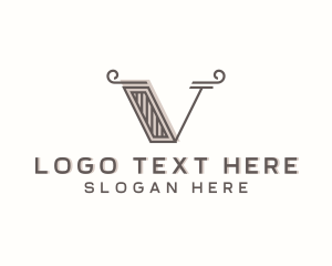 Clothing - Vintage Fashion Boutique Letter V logo design