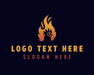 Bbq - Chicken Flame Grill logo design