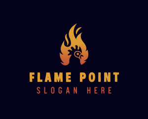 Chicken Flame Grill logo design