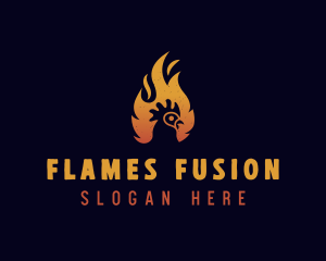 Chicken Flame Grill logo design