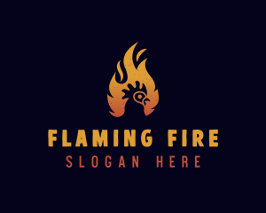 Flaming - Chicken Flame Grill logo design