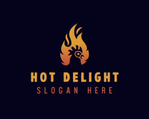 Chicken Flame Grill logo design