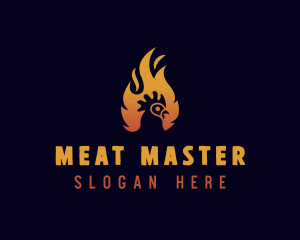 Chicken Flame Grill logo design