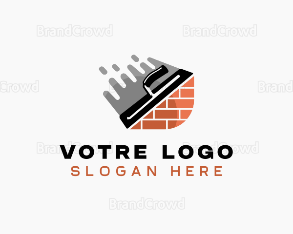 Plastering Trowel Masonry Logo