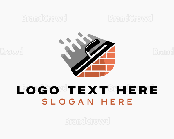 Plastering Trowel Masonry Logo