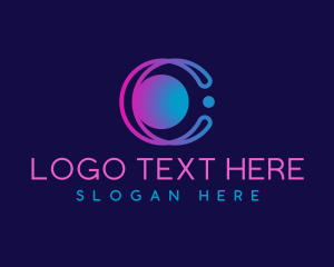 Network - Geometric Tech Letter C logo design