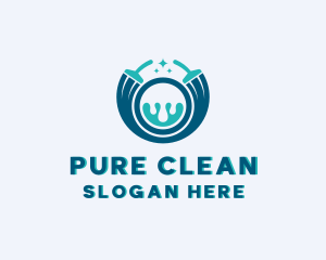 Cleaning Squeegee Washing logo design