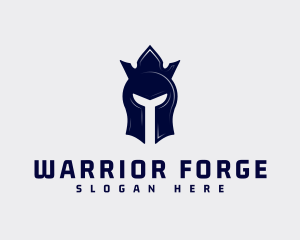 Warrior Helmet Crown logo design