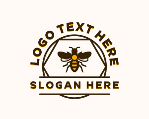 Honey Dipper - Insect Honey Bee logo design