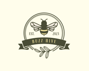 Natural Bee Leaf logo design