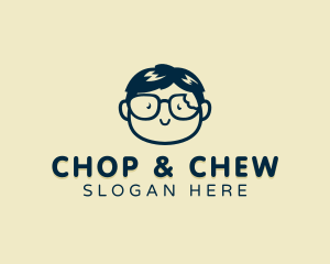 Fast Food - Cute Boy Glasses logo design