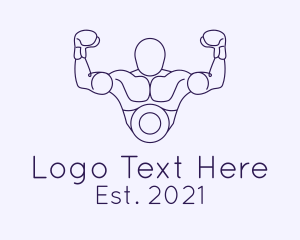 Boxing Gym - Boxing Champion Line Art logo design
