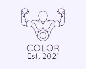 Athlete - Boxing Champion Line Art logo design