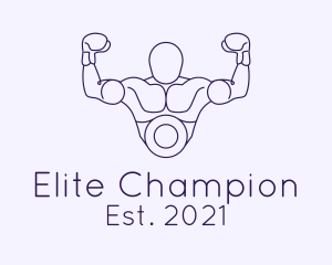 Boxing Champion Line Art logo design
