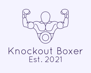 Boxer - Boxing Champion Line Art logo design