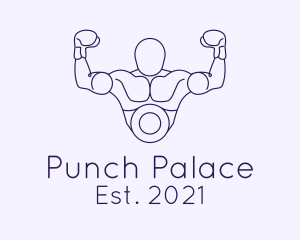 Boxing - Boxing Champion Line Art logo design
