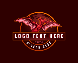 Dinosaur - Pterodactyl Dinosaur Gaming logo design