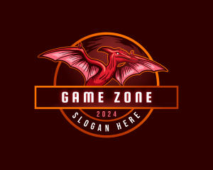 Pterodactyl Dinosaur Gaming logo design