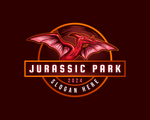 Pterodactyl Dinosaur Gaming logo design