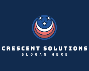 Crescent Stripe Stars logo design