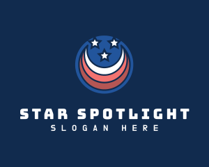 Crescent Stripe Stars logo design