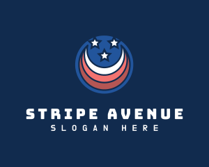 Crescent Stripe Stars logo design