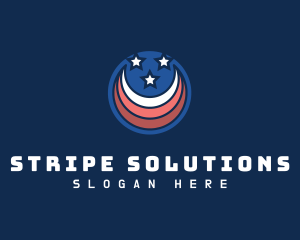 Stripe - Crescent Stripe Stars logo design