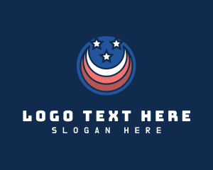 Country - Crescent Stripe Stars logo design