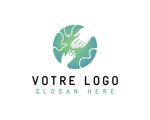 Groups - Globe Hands Care logo design