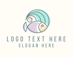 Aquafarm - Fish Ocean Wave logo design