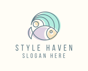 Fish Ocean Wave Logo