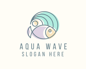 Fish Ocean Wave logo design