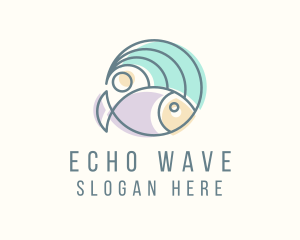 Fish Ocean Wave logo design