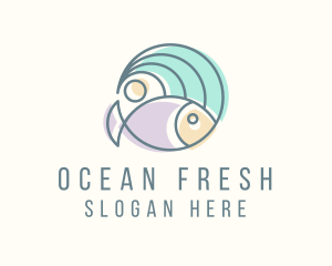 Tuna - Fish Ocean Wave logo design