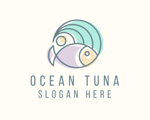 Tuna - Fish Ocean Wave logo design