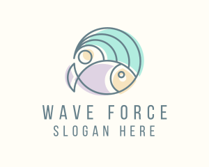 Fish Ocean Wave logo design