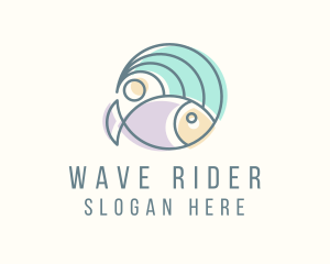 Fish Ocean Wave logo design