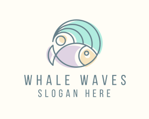 Fish Ocean Wave logo design